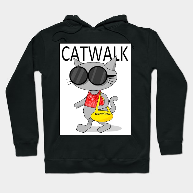 19 Catwalk Meowciaga Hoodie by ChuyDoesArt